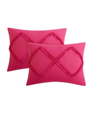 Diamond Ruffle 3 Piece Reversible Comforter Set, Full/Queen