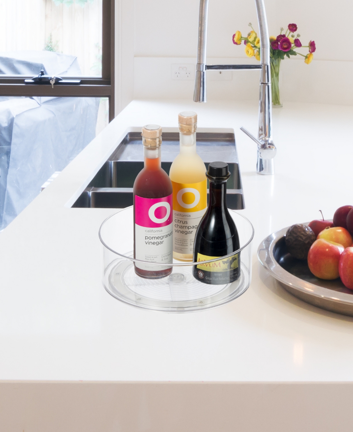 OGGI 9" HIGH WALL LAZY SUSAN ROTATING ORGANIZER FOR KITCHEN 