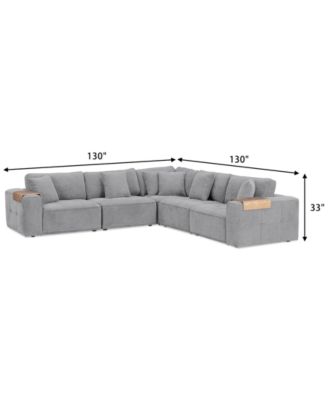 CLOSEOUT! Nycolle 5-Pc. Modular Fabric L-Shape Sectional, Created for Macy's