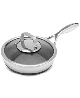 DiamondClad 8" Hybrid Nonstick Stainless Steel Frying Pan with Tempered Glass Lid