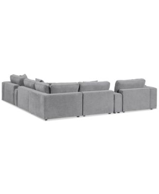 CLOSEOUT! Nycolle 7-Pc. Modular Fabric L-Shape Sectional with 2 Consoles, Created for Macy's