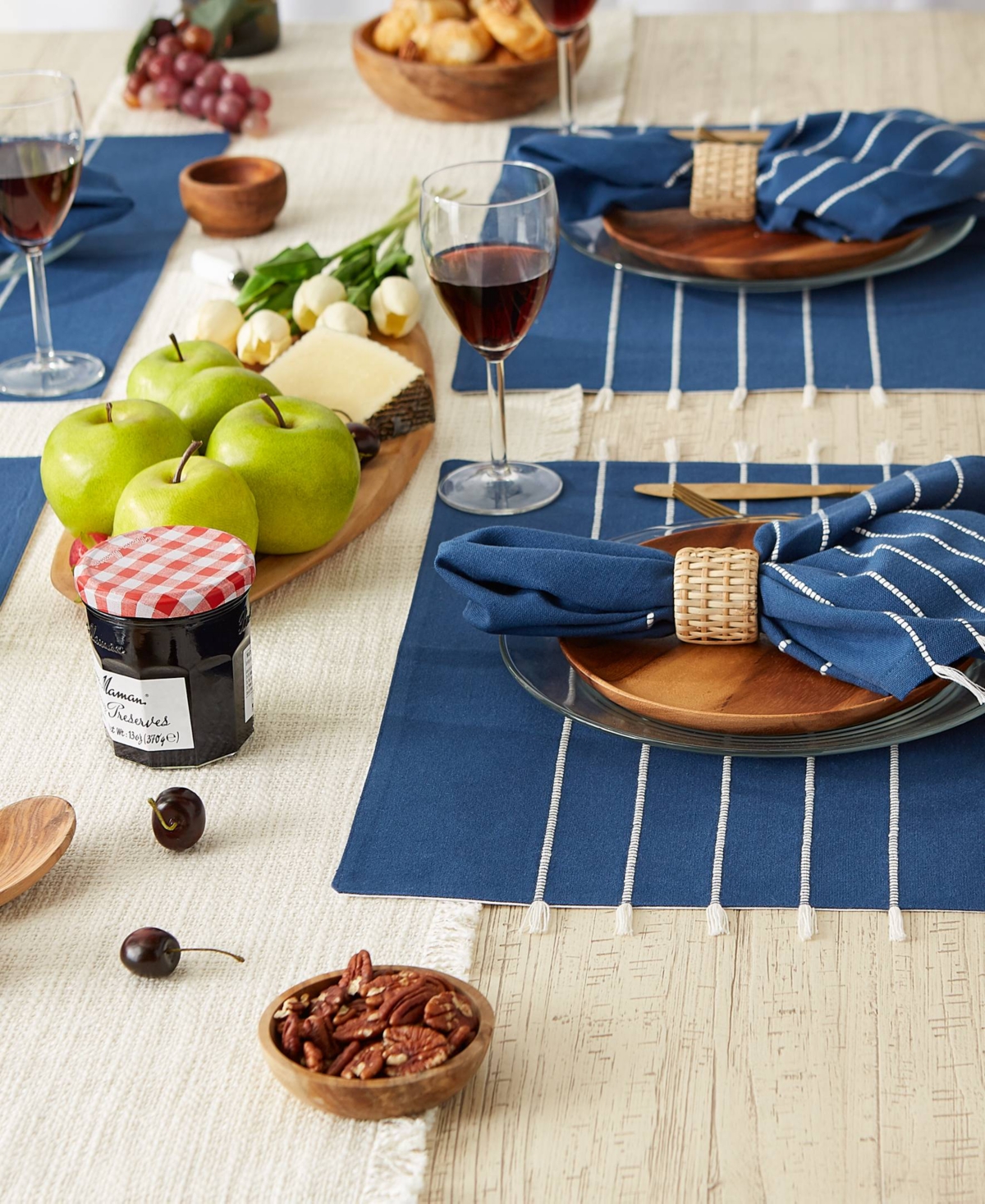 Design Imports Stripe Tassel Placemat Set of 4