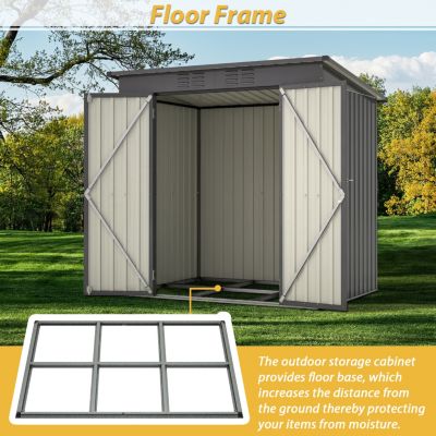 Streamdale Sturdy and Tall 72&amp;#x22; x 48&amp;#x22; x 68&amp;#x22; Black Shed with Double Hinged Door