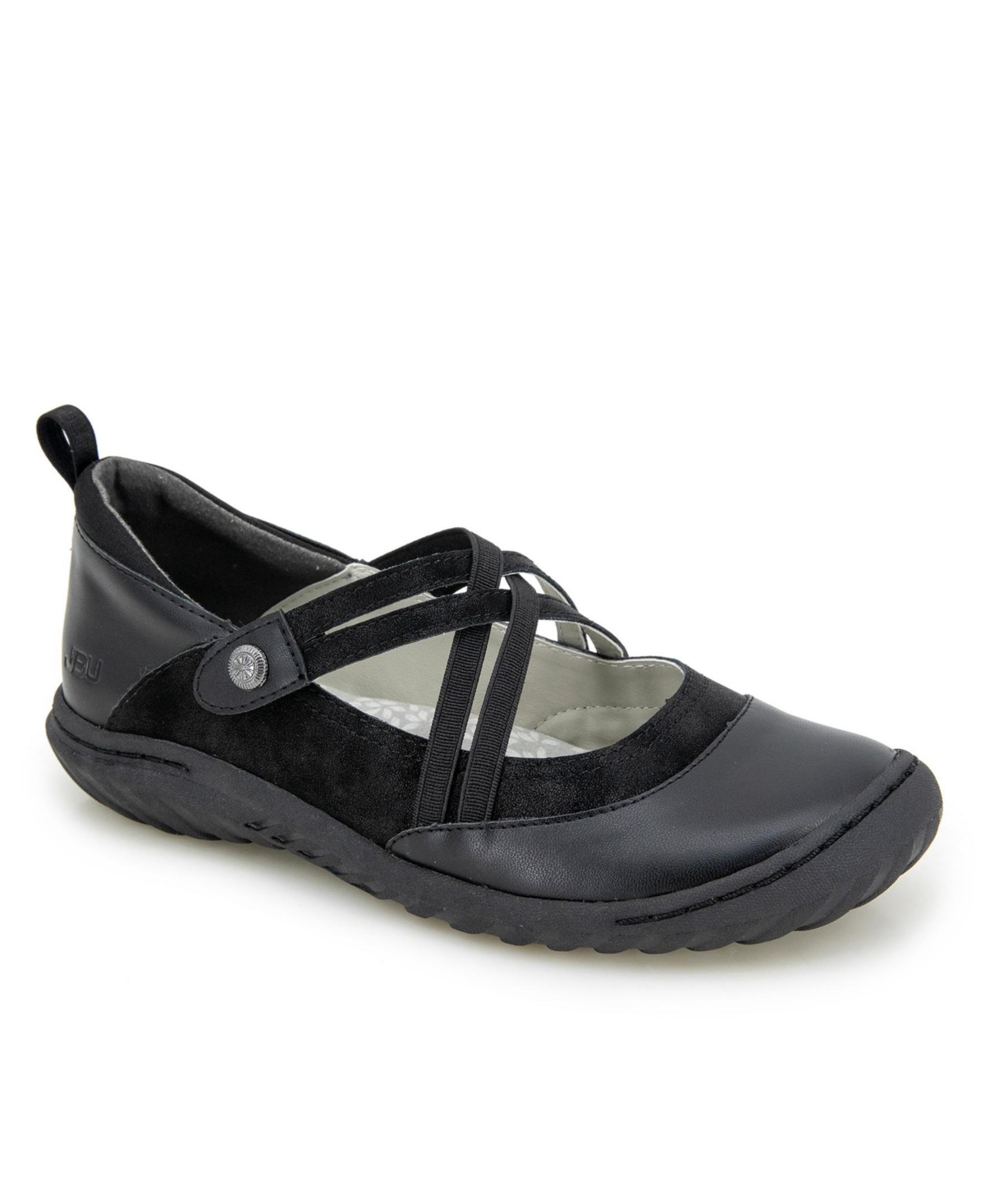 Women's Rome Hook and Loop Flat - Black