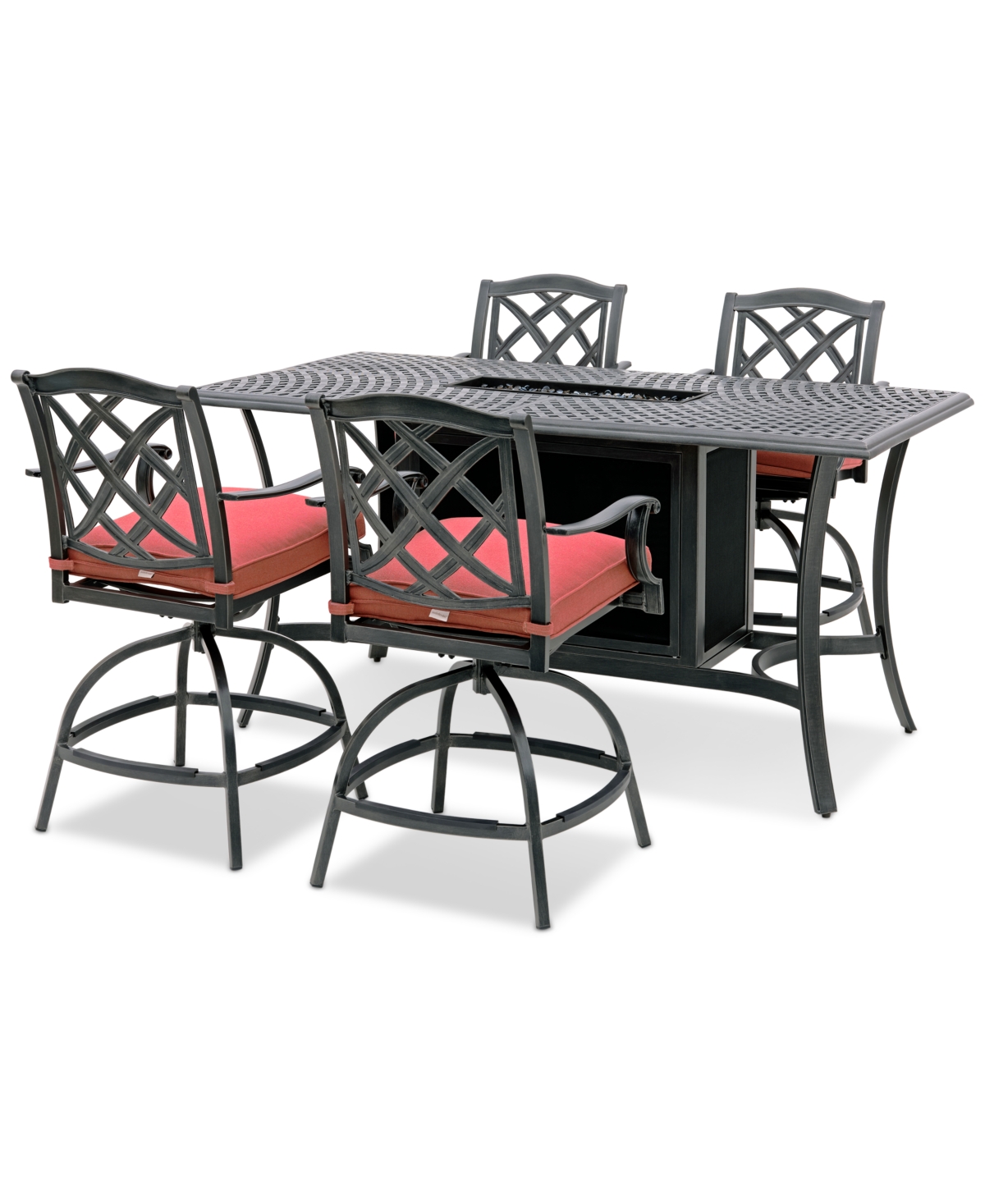 Wythburn 5-pc. Outdoor Bar Height Fire Pit Chat Set, Created for Macys