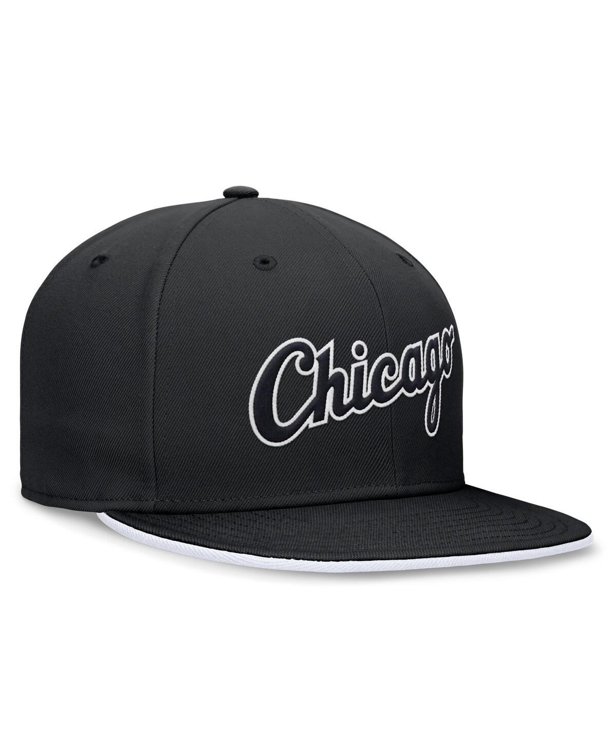 Nike Men'sChicago White Sox Primetime True Performance Fitted Hat - Black
