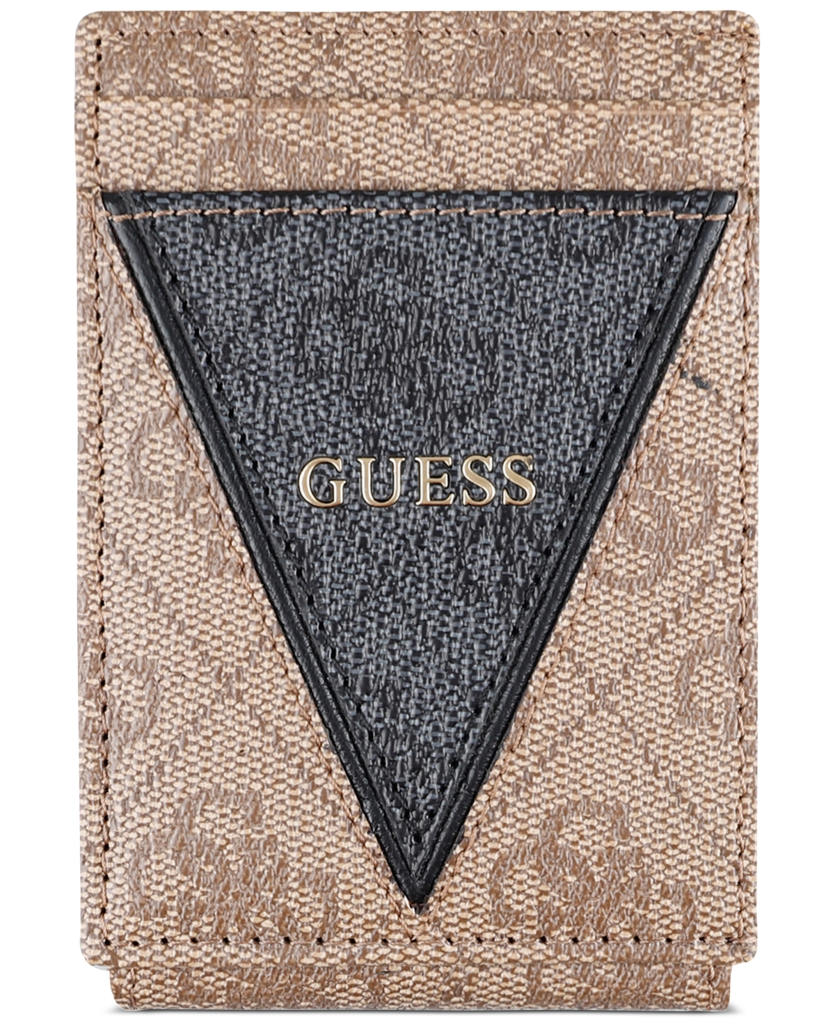 Men's Quattro Patchwork Triangle Logo Wallet - Black/Tan