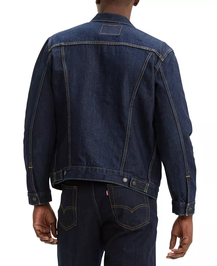 Men's Regular-Fit Non-Stretch Denim Trucker Jacket - thumbnail 3