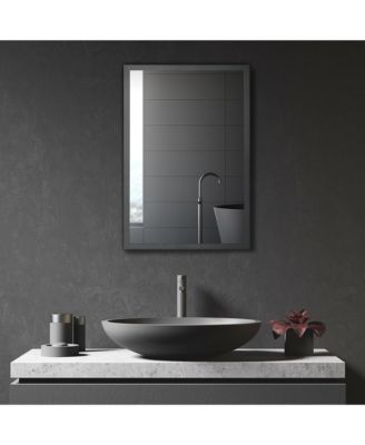 Bathroom Mirror with Storage Shelves Bathroom Wall Cabinet, Black