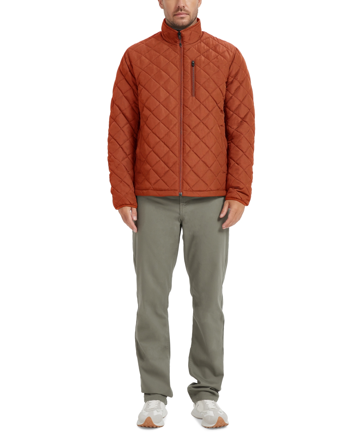 Hawke & Co. Men's Diamond Quilted Heritage Jacket, Created For Macy's In Potters Clay