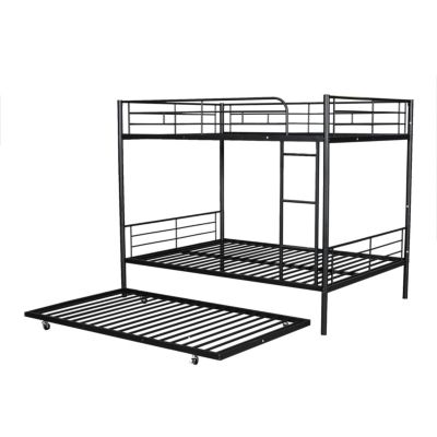  Full Over Full Metal Bunk Bed With Trundle