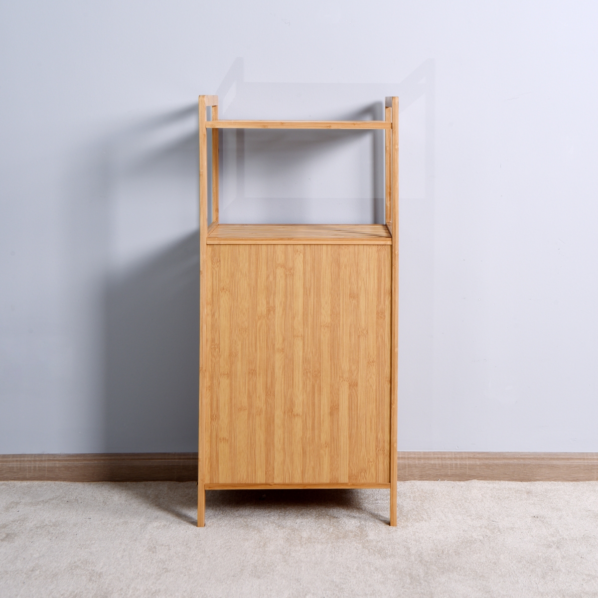 Streamdale Bamboo Laundry & Storage Basket with Shelf