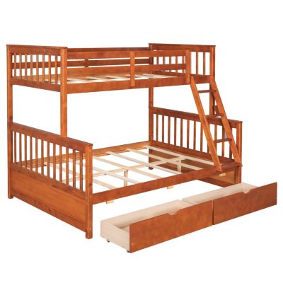Streamdale Twin-Over-Full Bunk Bed With Ladders And Two Storage Drawers