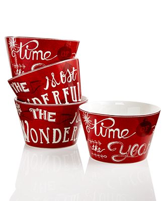 222 Fifth Christmas Tunes Collection Appetizer Bowls - Serveware ...