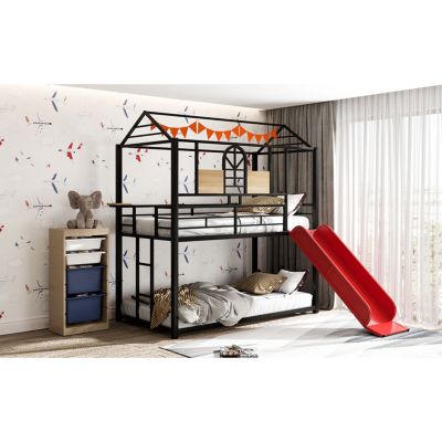 Streamdale Metal Bunk Bed with Slide and House
