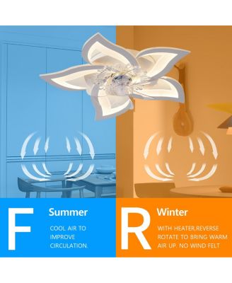 27In Ceiling Fan With Lights Remote Contro Dimmable Led, 6 Gear Wind Speed Fan Light