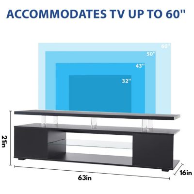 Streamdale 1-Piece MDF & Metal Entertainment Center – 70" TV Console, Cable Management, Storage Shelves, Gamer-Friendly Design