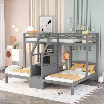 Streamdale Twin Bunk Bed with Staircase & Drawer