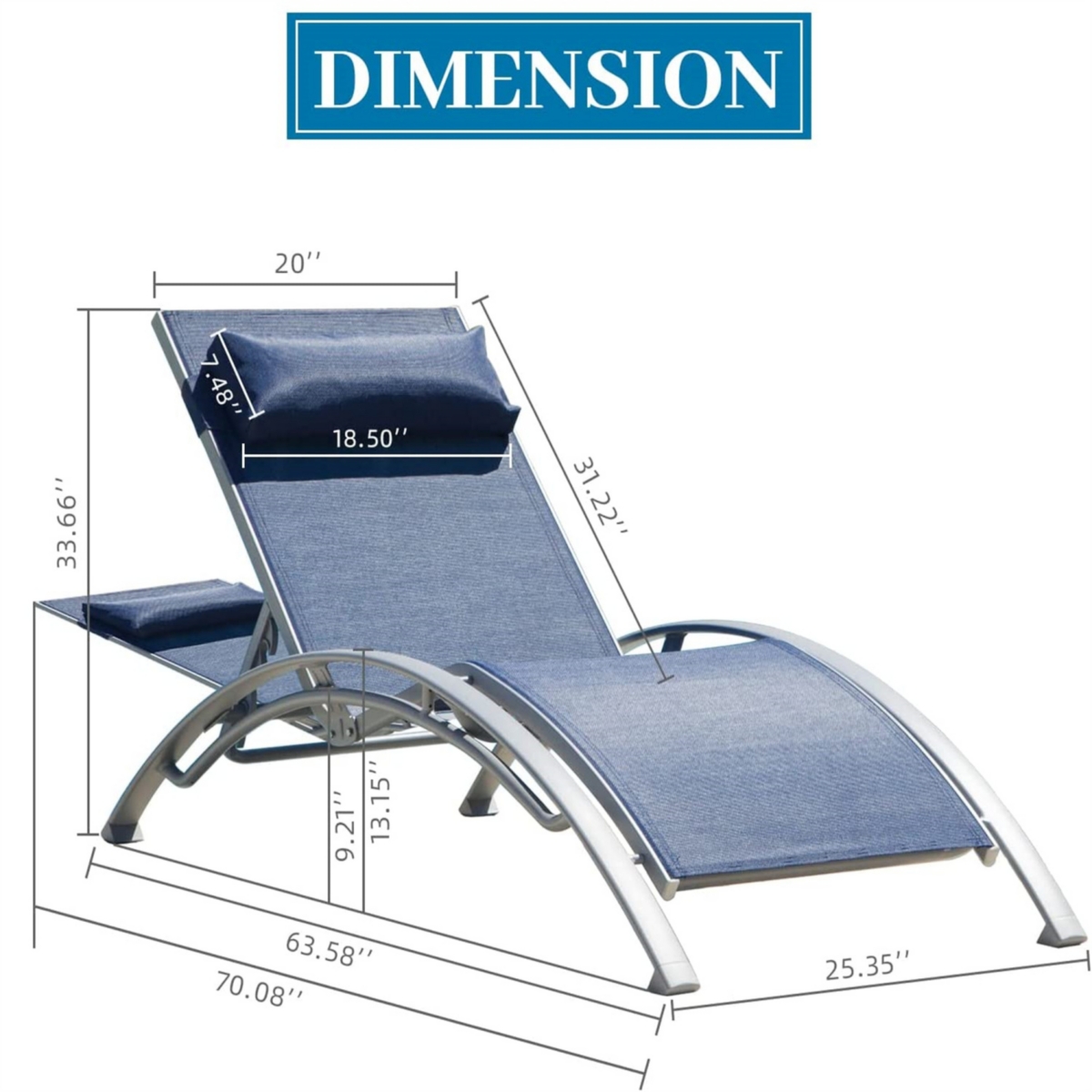Simplie Fun Blue Outdoor Chaise Lounge Set - 2 Chairs