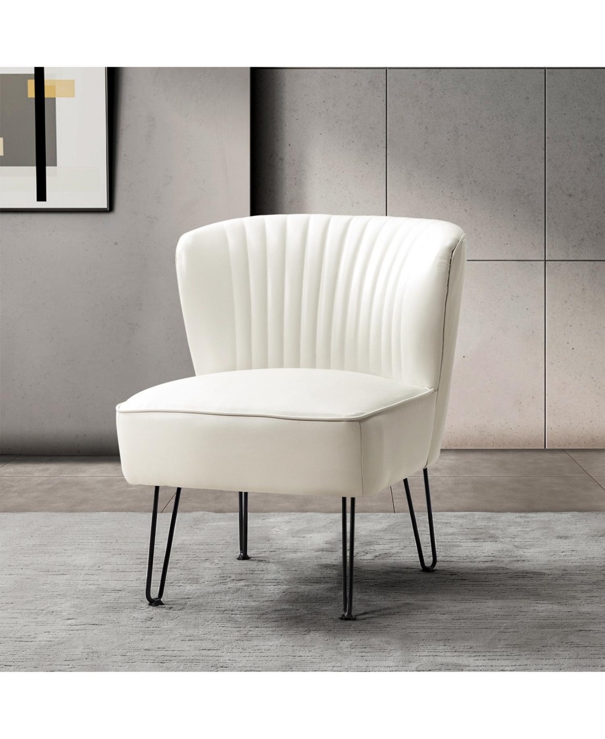 Donia Contemporary and Classic Wooden Upholstered Accent Chair