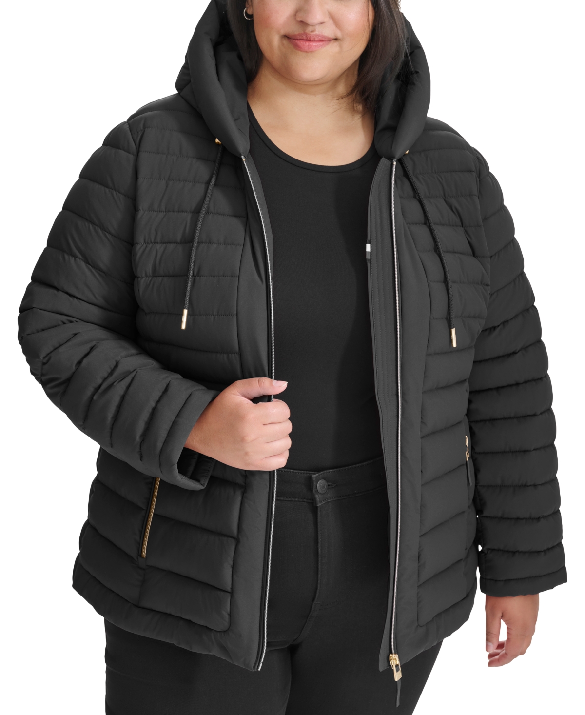 Tommy Hilfiger Plus Size Hooded Packable Puffer Coat, Created for Macy's