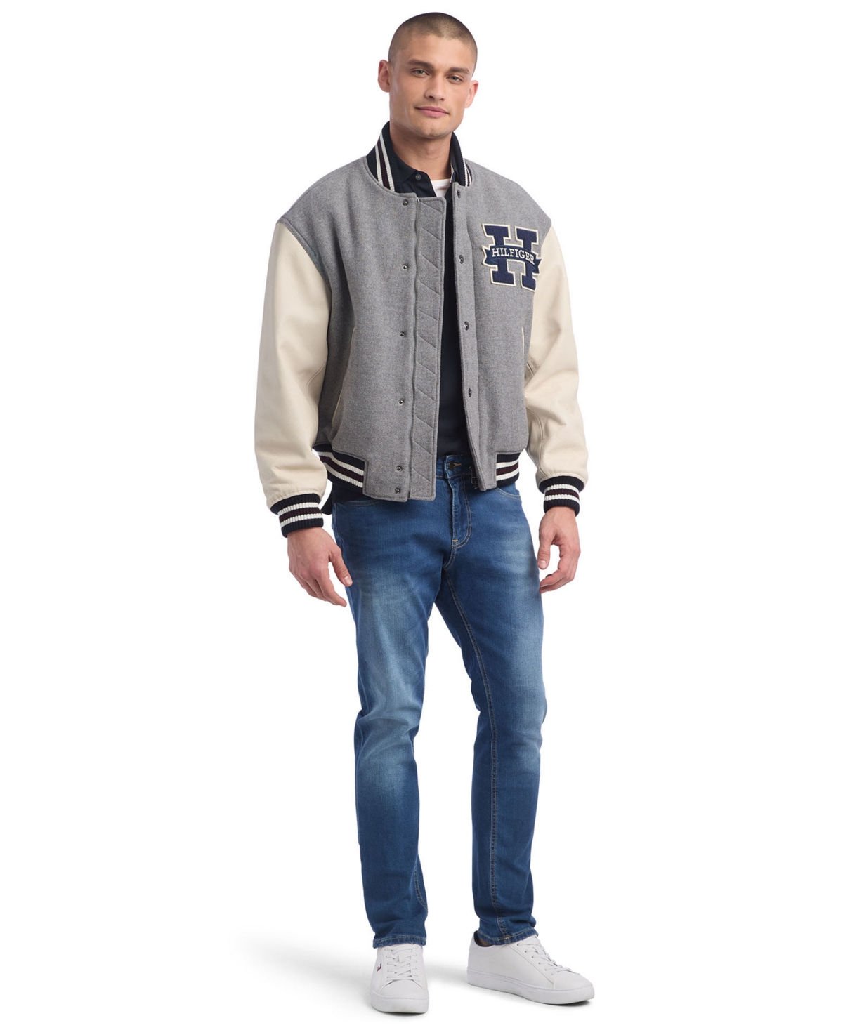 Tommy Hilfiger Men's Leather Varsity Jacket