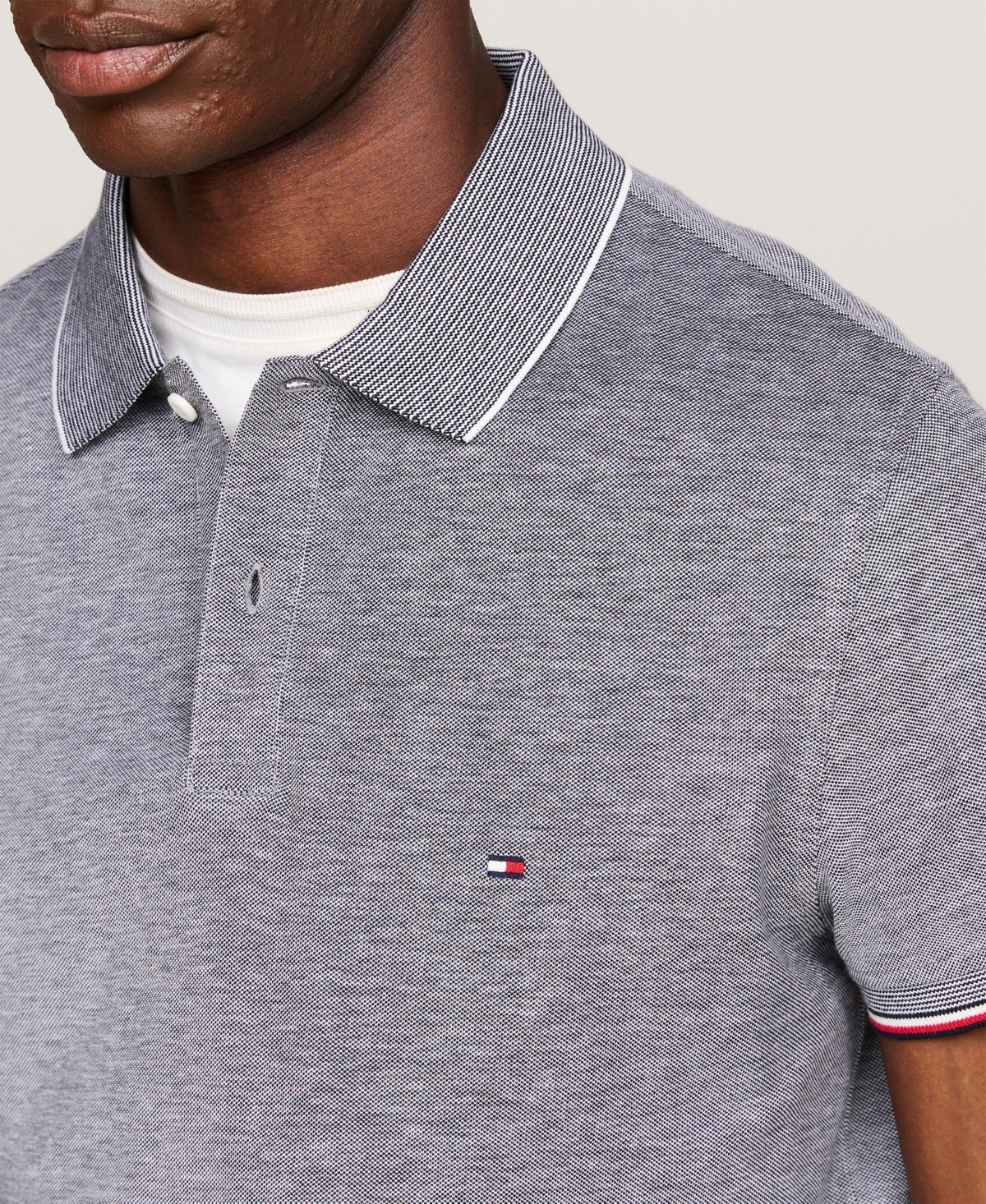 Tommy Hilfiger Men's Slim-Fit Mouline Oxford Polo Shirt