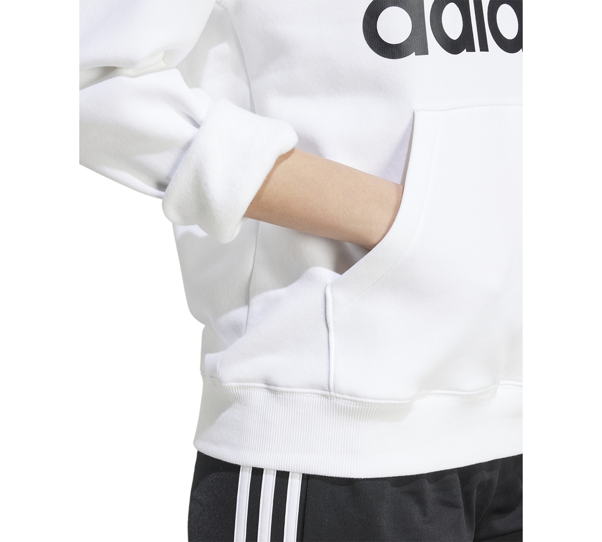 adidas Women's Big Logo Fleece Hooded Sweatshirt