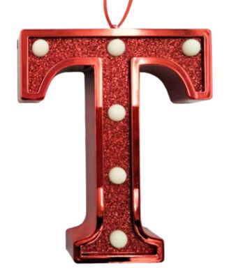 Light Up Initial Glitter Ornament