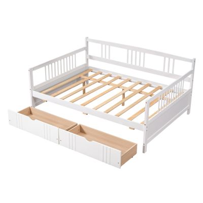 Streamdale Full Size Daybed Wood Bed With Two Drawers