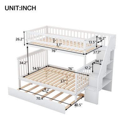 Streamdale Twin Over Full Bunk Bed With Trundle And Staircase