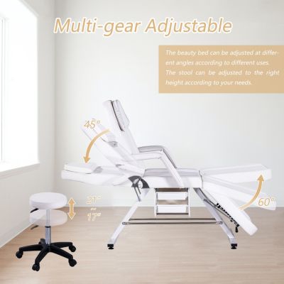 Streamdale 3-Section Facial Bed with Hydraulic Stool