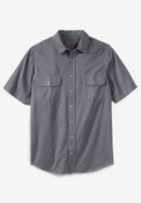Big & Tall by KingSize Short Sleeve Denim And Twill Shirt