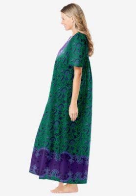 Petite Plus Only Necessities Bib-Front Short Sleeve Maxi Lounger