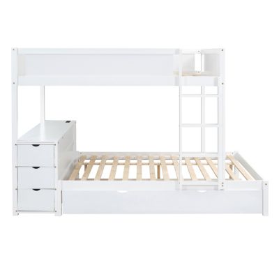 Streamdale Full/Full Bunk Bed with Trundle, Desk, and Storage