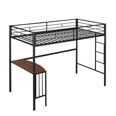 Streamdale Twin Loft Bed with Desk and Safety Rails
