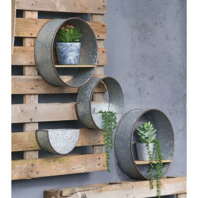 Streamdale Farmhouse Round Metal Wall Planter, 5 Piece