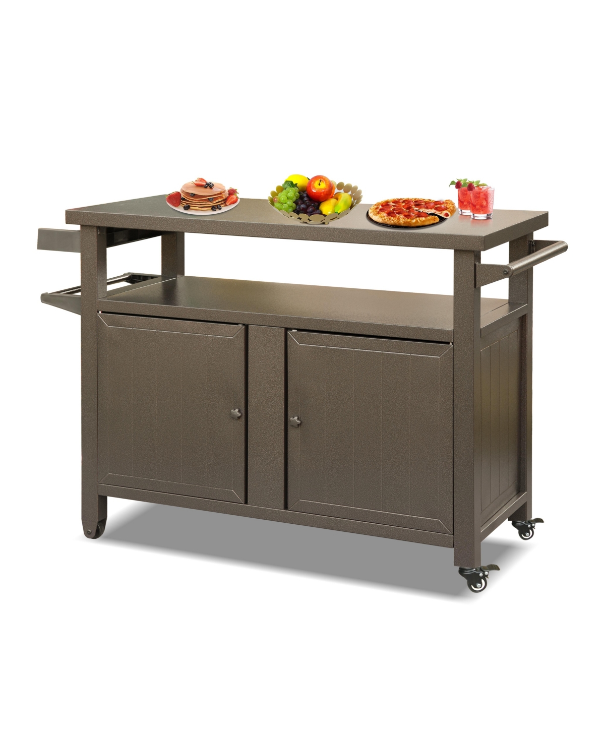 Streamdale Furniture Premium 83 Gallon Grill Cart with Rust-Proof Chrome Finish