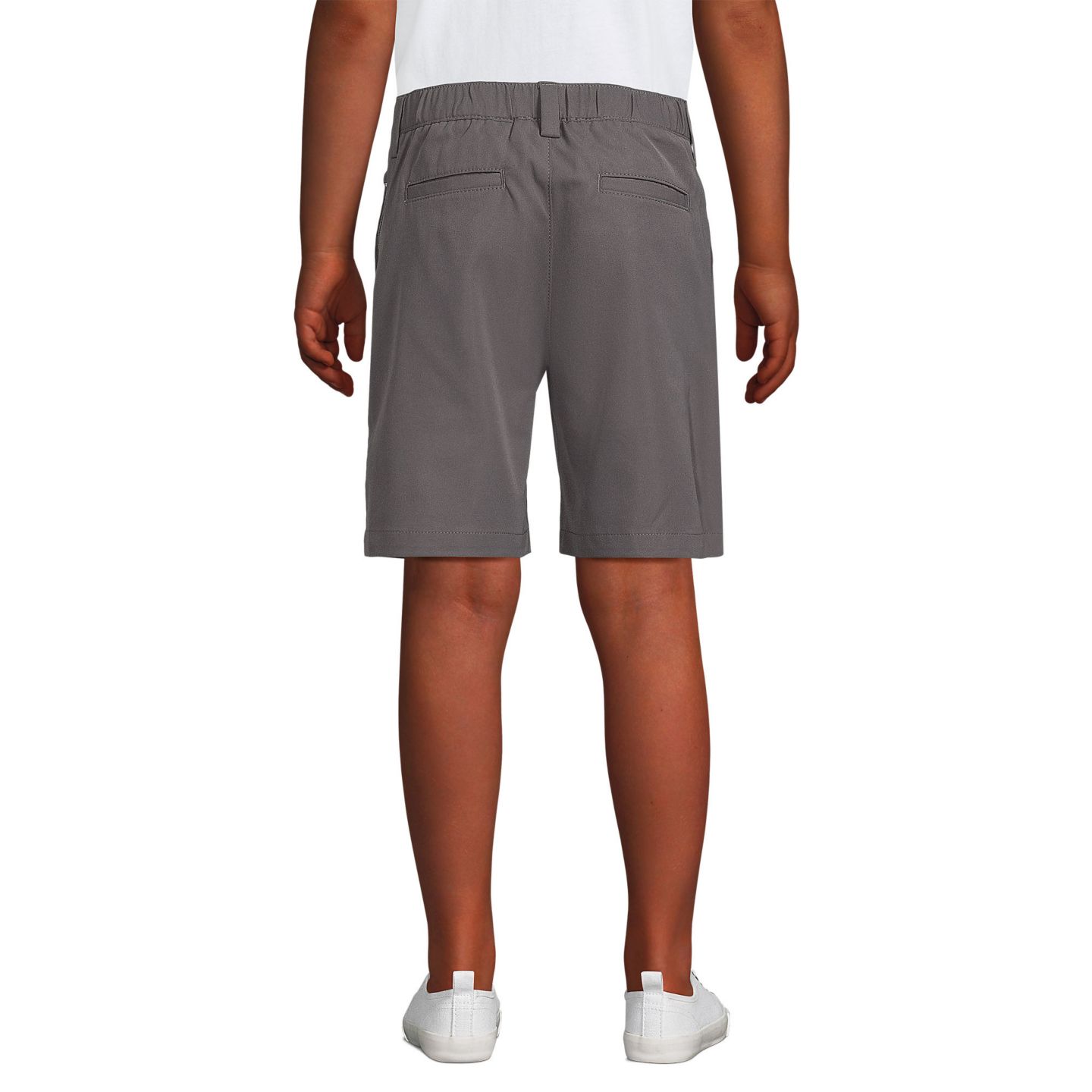 Шорты Lands' End Classic Active Performance Chino Shorts для мальчиков, цвет: Серый — фото 3