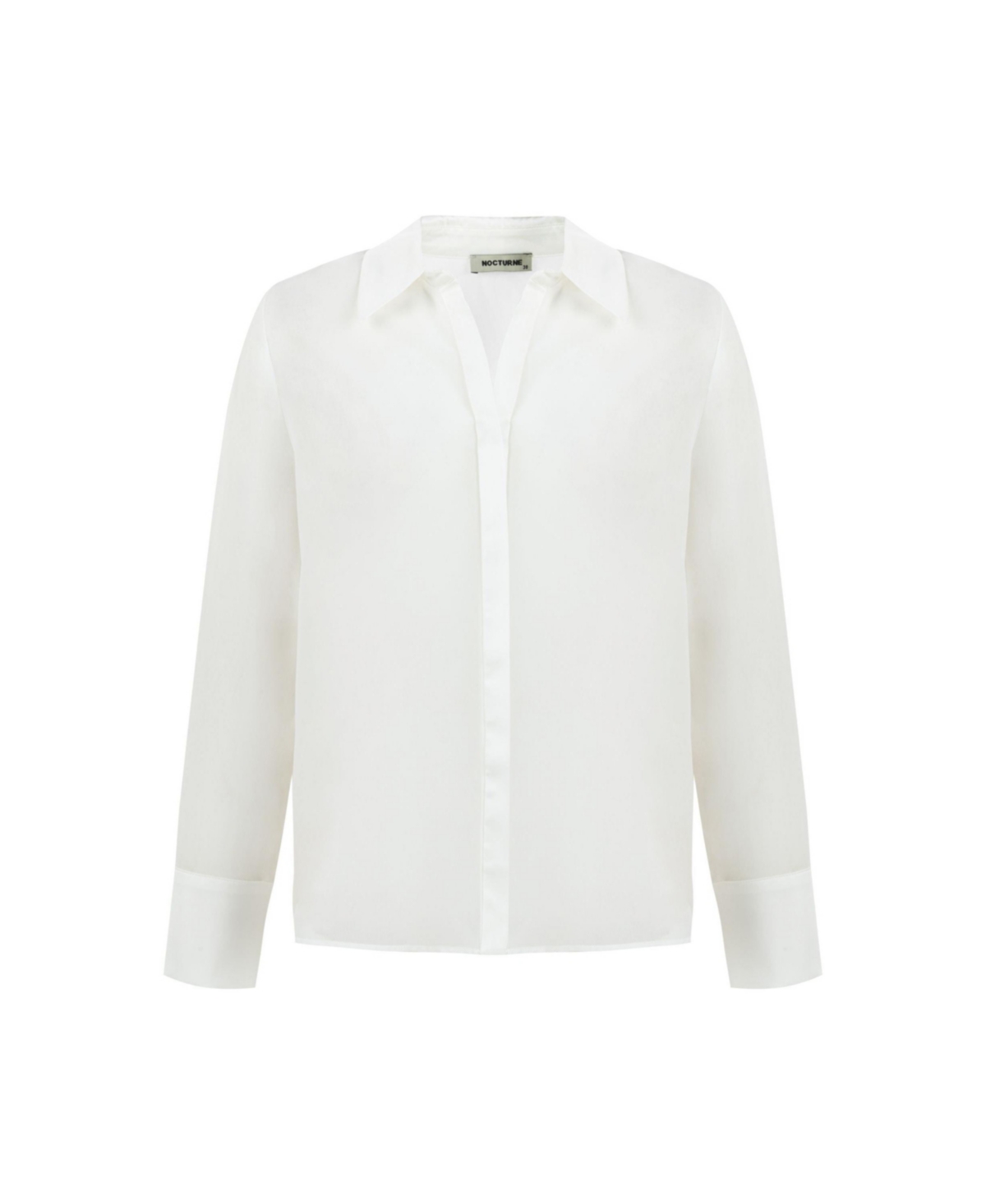 Women's Sheer Button Front Shirt - White