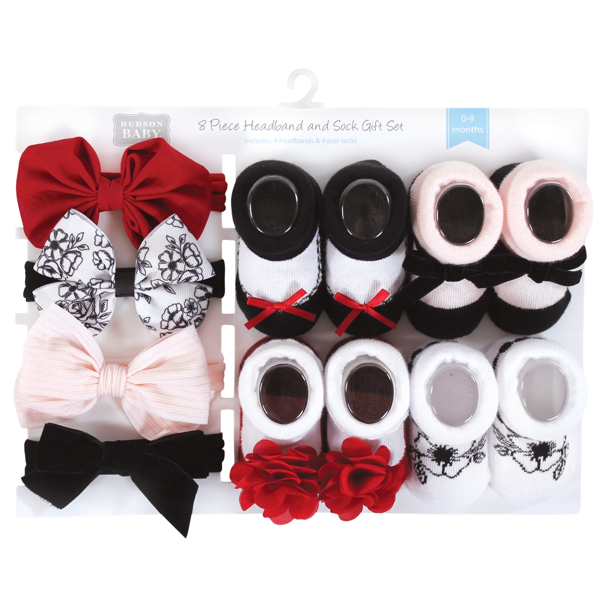 Hudson Baby Baby Girls Headband and Socks Giftset, One - Black toile