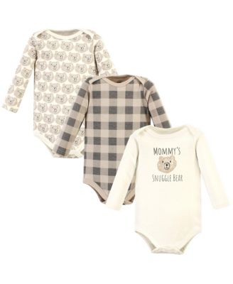 Baby Boys Hudson Unisex Essential Long-Sleeve Cotton Bodysuit Triple Set