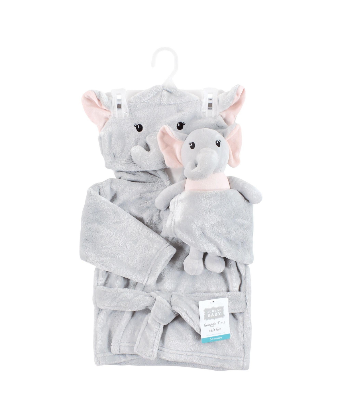 Hudson Baby Unisex Baby Plush Bathrobe and Toy Set, One Size - Dreamy elephant girl