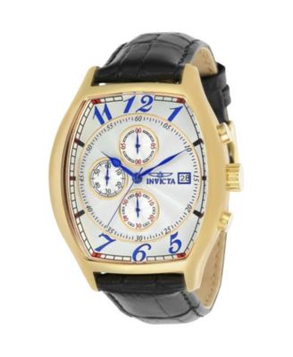 Men's Specialty Quartz Chronograph White Dial Leather Watch