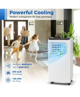 8000 BTU Portable Air Conditioner 3 in 1 Floor AC Unit with Fan and Dehumidifier-White