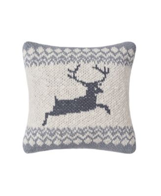 C&F Home Leaping Deer Knitted Pillow Decor Decoration Christmas Knitted Small/Petite Accent Pillow, 10" x 10"