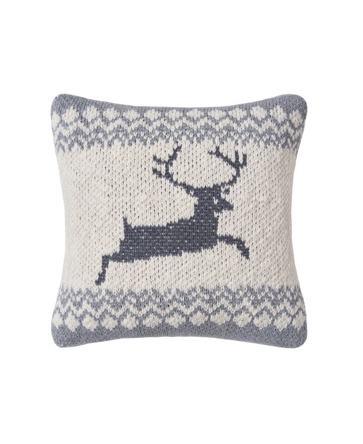 C&F Home 10" X 10" Leaping Deer Knitted Pillow Decor Decoration Christmas Knitted Petite Accent Throw Pillow