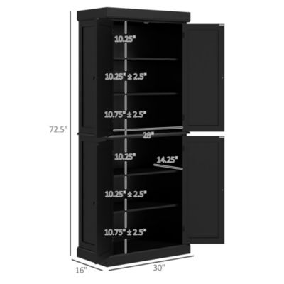 72" Kitchen Pantry Storage Cabinet with 4 Doors,