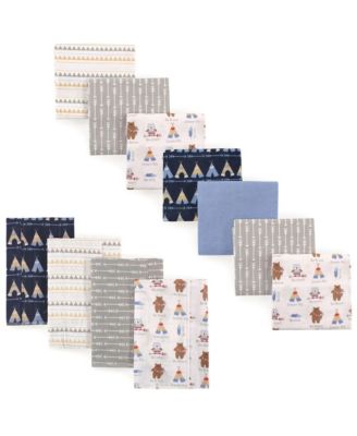 Essential 11-Count Cotton Flannel Nursery Set Burp Cloths & Receiving Blankets