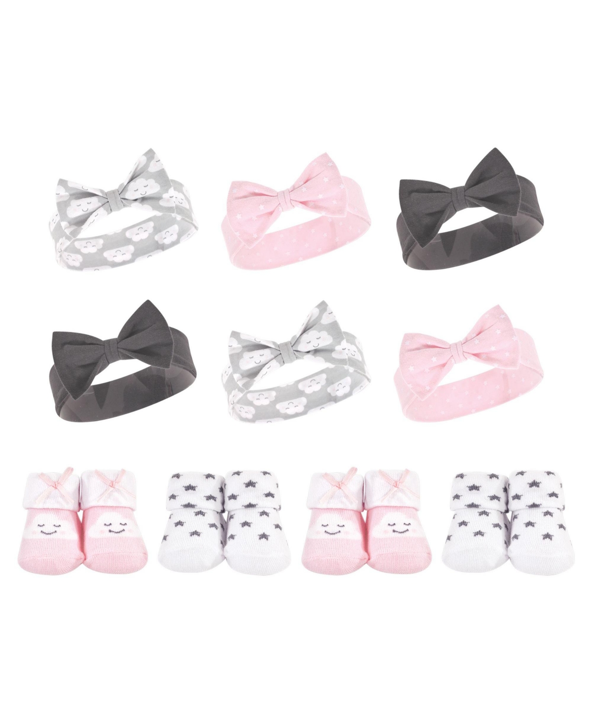 Hudson Baby Girls 10Pc Headband and Socks Set